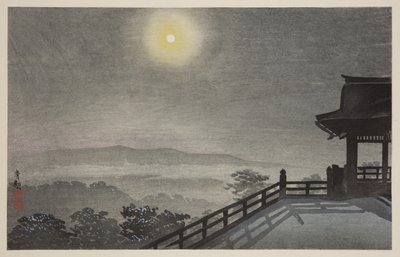 Cool Moon Evening på Kiyomizudo i den östra huvudstaden (T?to Kiyomizud? hiya tsukiyo) (träblock i färg) av Kiyochika Kobayashi