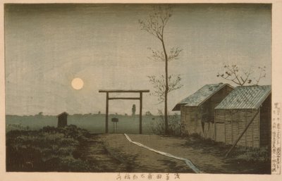Taro Inari-helgedomen i Asakusas risfält av Kiyochika Kobayashi