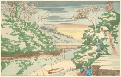 Snö i Ochanomizu av Kiyochika Kobayashi