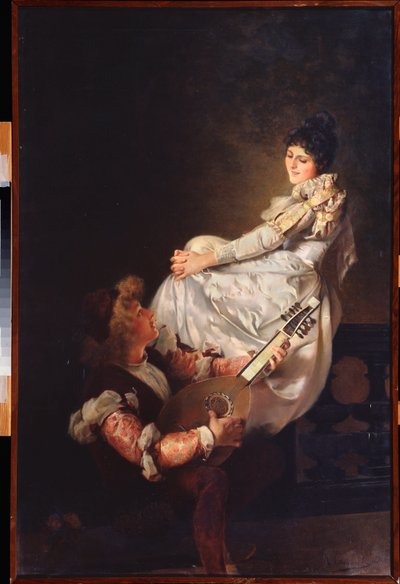 A Love Song (A Love Song) - Målning av Klavdi Stepanovich Stepanov (1854-1910), olja på duk av Klavdi Petrovich Stepanov