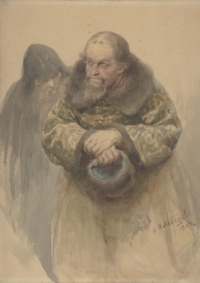 Två ryska män, 1904. av Klavdi Vasilevich Lebedev