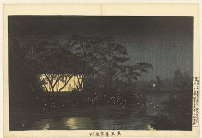 Dekomoro Rivier Bij Tenoji Tio farbrors hjärta av Kobayashi Kiyochika