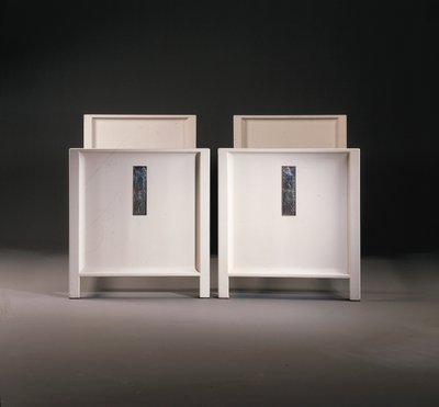 Ett par Wiener Werkstatte enkelsängar, ca 1904 (målat trä) av Koloman Moser