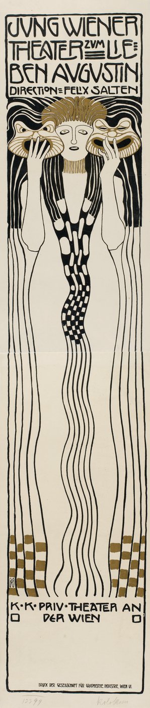 Ung Wiens teater att älska Augustin, 1901. av Koloman Moser