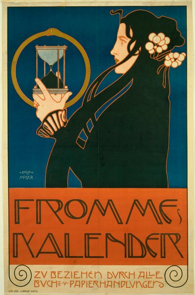 Moser, Koloman (1868-1918) Frommes Kalender (Calendrier des femmes) Färglitografi 1903 New York City. Museum of Modern Art (MOMA) av Koloman Moser