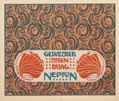 Vävda golv Neptunus, 1901. av Koloman Moser