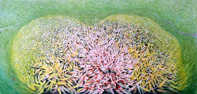Glorious Entry, 2011 (österländsk gouache på rispapper) av Komi Chen