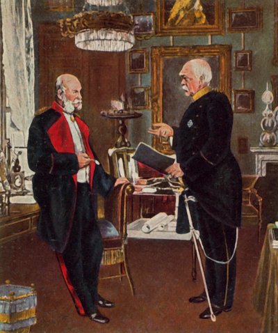 Kejsare och kansler (förstärkt färglitografi) av Konrad (after) Siemenroth