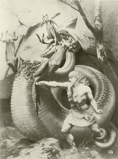 Siegfried, akt II scen vi (gravyr) av Konrad Dielitz