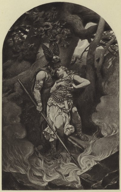 Wotans farväl till Brunhild (fotogravyr) av Konrad Dielitz