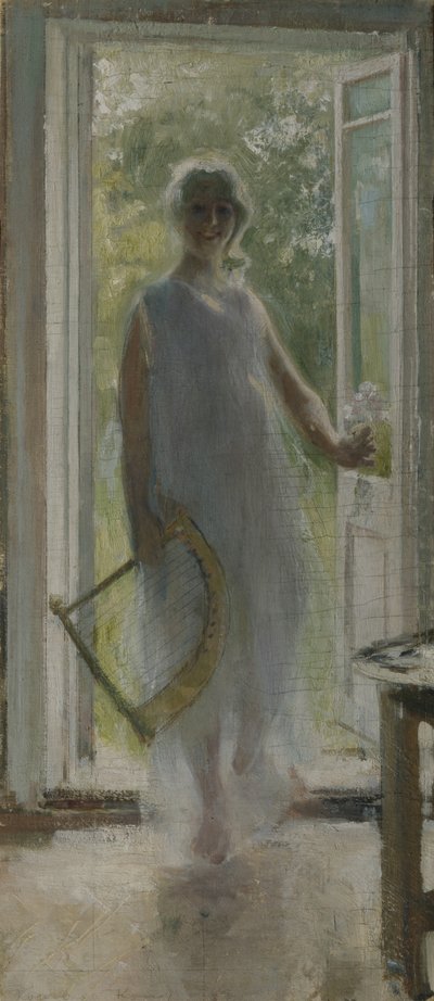 En flicka på tröskeln av Konstantin Alekseevich Korovin