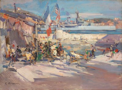 Café i en fransk hamn av Konstantin Alekseevich Korovin