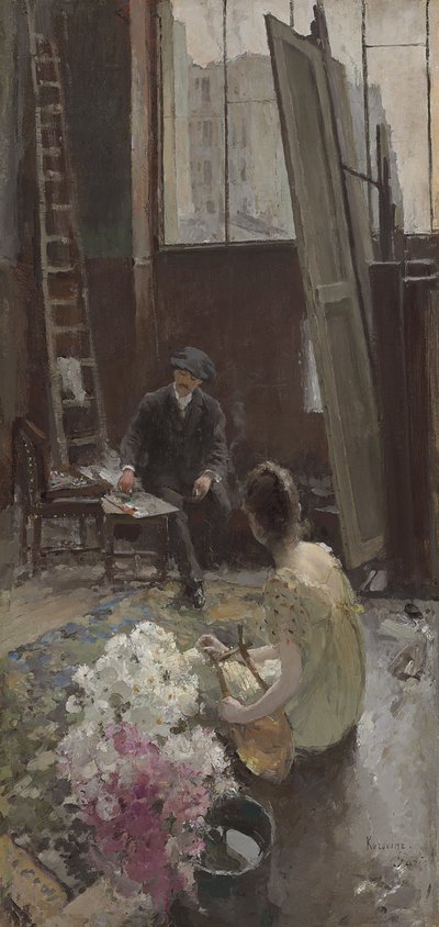 I konstnärens studio av Konstantin Alekseevich Korovin