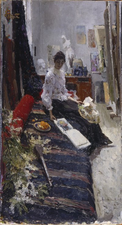 I Målarstudion av Konstantin Alekseevich Korovin