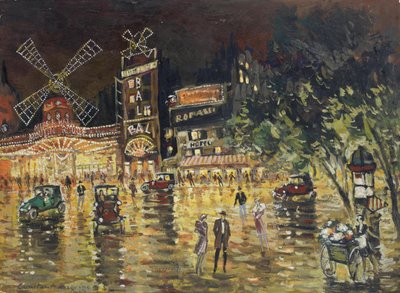 Le Moulin Rouge - Konstantin Alexeyevich Korovin (1861-1939). Olja på kartong. Mått: 40,5x55,6 cm. Privat samling av Konstantin Alekseevich Korovin