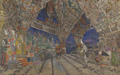 Scenografi för operan The Golden Cockerel av N. Rimsky-Korsakov av Konstantin Alekseevich Korovin