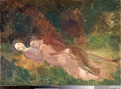 Lovers (Lovers) - Målning av Konstantin (Konstantin) Andreevich Somov (1869-1939), olja på duk av Konstantin Andreevic Somov