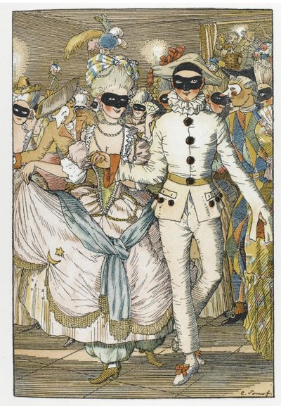 Illustration för boken The Book of the Marquise av Konstantin Andreevic Somov