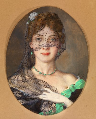 Damen med slöjan Manon Lescaut av Konstantin Andreevic Somov