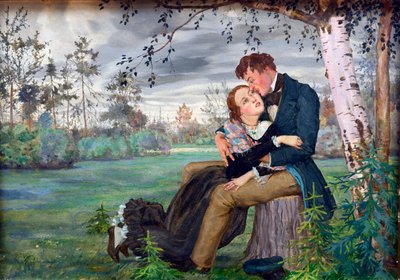 The Lovers par Somov, Konstantin Andreyevich (1869-1939) av Konstantin Andreevic Somov