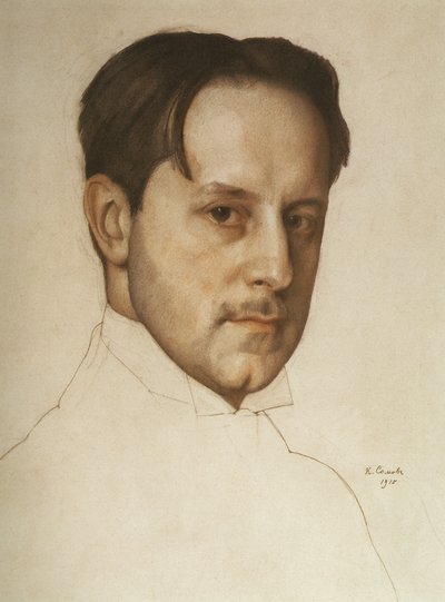 Porträtt av konstnären Mstislav Dobuzhinsky 1875-1957, 1910. av Konstantin Andreyevich Somov