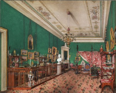 Interiörer av Vinterpalatset. Storprinsessan Maria Nikolajevnas sovrum, 1837 av Konstantin Andreyevich Ukhtomsky