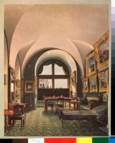 Den lilla studien av kejsar Nicholas I i Vinterpalatset i St Petersburg - Verk Konstantin Andreyevich Ukhtomsky (Constantin Oukhtomsky) (1818 -1881), aqua av Konstantin Andreyevich Ukhtomsky
