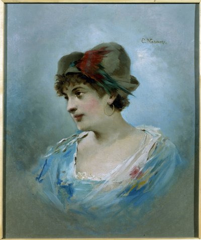 Porträtt av ballerinan Marie Petipa (1857-1930) (Porträtt av balettdansösen Marie Petitpa). Målning av Konstantin Yegorovich Makovsky (Constantin Makovsky) (1839-1915), olja på duk, cirka 1900. Rysk konst från 1900-talet. Statens teatermuseum och Mus av Konstantin Egorovich Makovsky