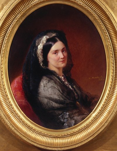 Porträtt av Tsountes Natalia Pavlovna Stroganova 1796-1872, 1864 av Konstantin Egorovich Makovsky