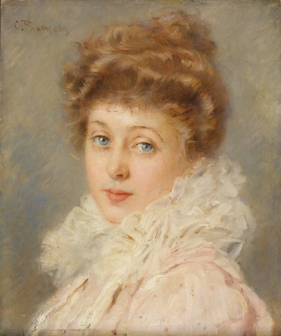 Porträtt av en elegant kvinna, av Konstantin Egorovich Makovsky