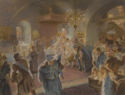 Strö över humlestudien av Konstantin Egorovich Makovsky