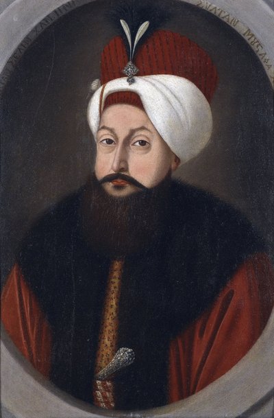Sultan Selim III (1761-1808) - Peinture de Konstantin Kapidagli (aktiv 1789-1806), ca. 1800 - Olja på kartong, 37x26 - Privat samling av Konstantin Kapidagli