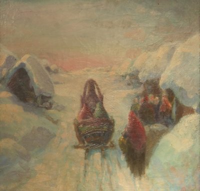 Vinter. Kälkekörning av Konstantin Konstantinovich Pervukhin
