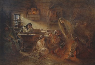 Divination i juletid av Konstantin Makovsky