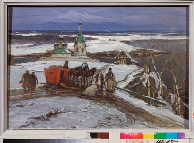 Den slutna släden i Ryssland på 1600-talet (olja på duk) av Konstantin Veshchilov