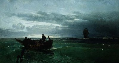 Figurer i en roddbåt offshore av Konstantinos Bolanchi