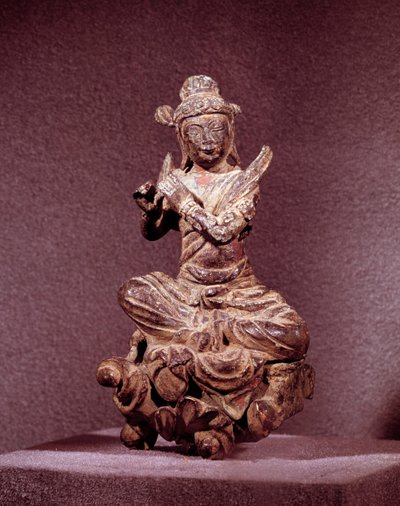 Art Coreen: representation av en Apsara i gyllene brons, Celeste. Period Silla (600-1000-talet). Koreas nationalmuseum av Korean School