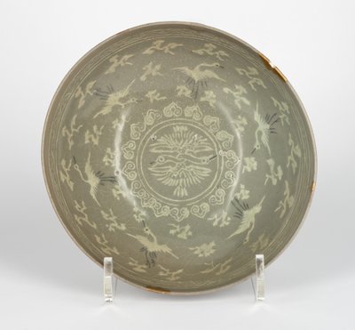 Skål med tranor och moln, c.1150-1200 av Korean School