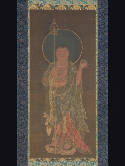 Hängande rulle av Kshitigarbha, 1300-50 av Korean School