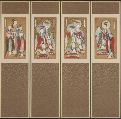 Processionsscen, Choson-dynastin (färg på papper och siden) av Korean School