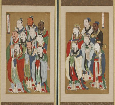 Processionsscen, Choson-dynastin (färg på papper och siden) av Korean School