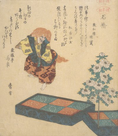 Scen från Noh Dance, ca. 1820. av Kosetsu