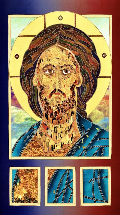 Ikon av den gyllene Jesus av Kostyantin Malginov