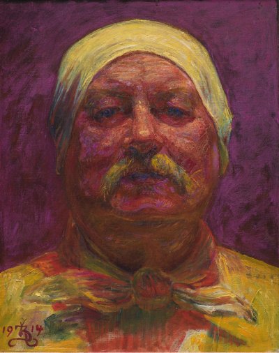 Självporträtt av Lamplight av Kristian Zahrtmann