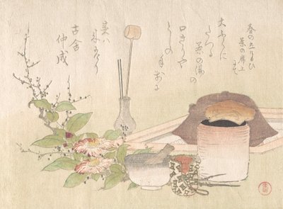Set med redskap för teceremonin, 1800-talet. av Kubo Shunman