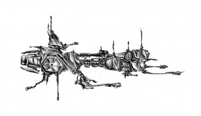 Futuristiskt rymdskepp i science fiction-stil av Kulik