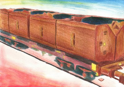Illustration av ett rustikt tåg av Kulik