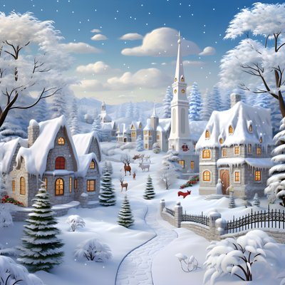 3D Snowy Christmas 1 av Kurt Heppke