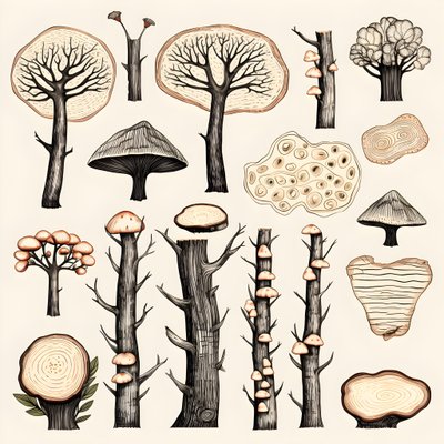 Trädstamssektioner, boho clipart, boho ritmönster, boho stam 3 av Kurt Heppke