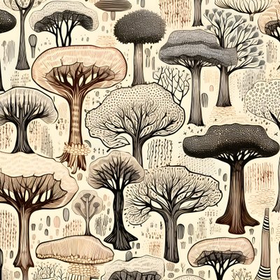 Trädstamssektioner, boho clipart, boho ritmönster, boho stam 4 av Kurt Heppke